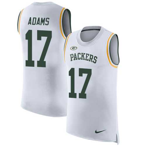 Nike Green Bay Packers #17 Davante Adams White Men's Stitched NFL Limited Rush Tank Top Jersey