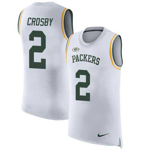 Nike Green Bay Packers #2 Mason Crosby White Men's Stitched NFL Limited Rush Tank Top Jersey