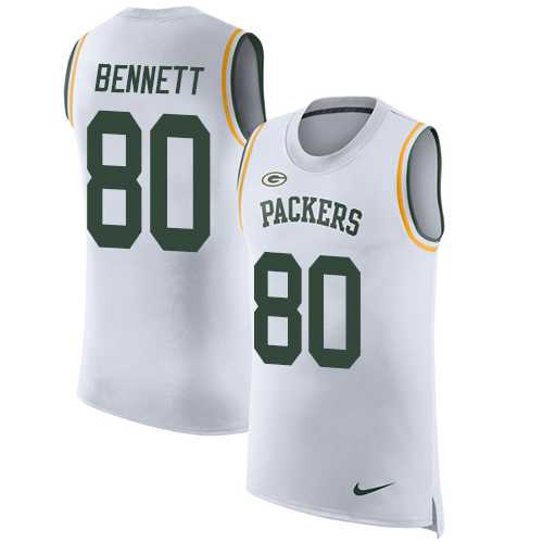 Nike Green Bay Packers #80 Martellus Bennett White Men's Stitched NFL Limited Rush Tank Top Jersey