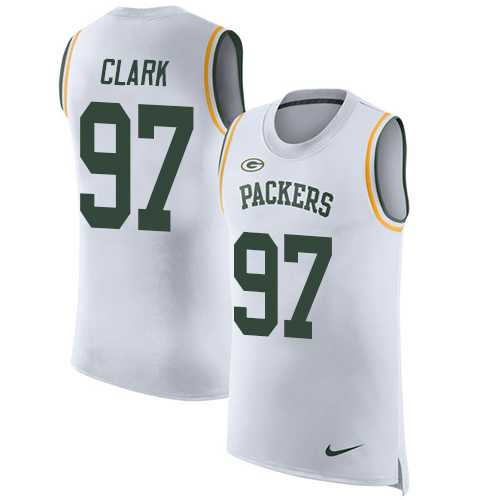 Nike Green Bay Packers #97 Kenny Clark White Men's Stitched NFL Limited Rush Tank Top Jersey