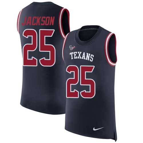 Nike Houston Texans #25 Kareem Jackson Navy Blue Team Color Men's Stitched NFL Limited Rush Tank Top Jersey