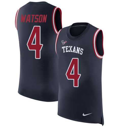 Nike Houston Texans #4 Deshaun Watson Navy Blue Team Color Men's Stitched NFL Limited Rush Tank Top Jersey