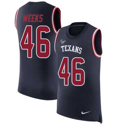 Nike Houston Texans #46 Jon Weeks Navy Blue Team Color Men's Stitched NFL Limited Rush Tank Top Jersey