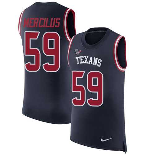 Nike Houston Texans #59 Whitney Mercilus Navy Blue Team Color Men's Stitched NFL Limited Rush Tank Top Jersey