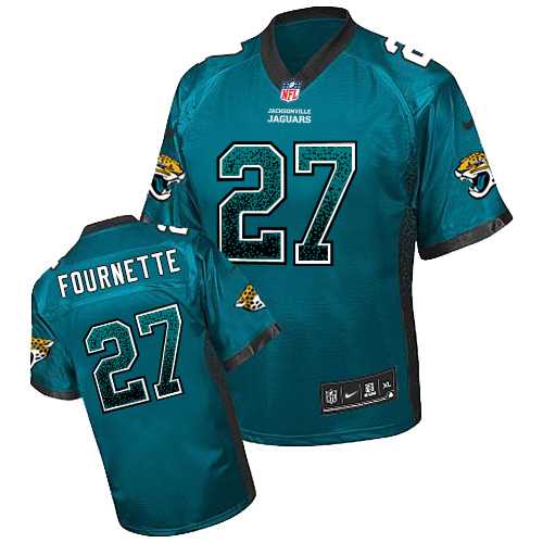 Nike Jacksonville Jaguars #27 Leonard Fournette Teal Green Team Color Men's Stitched NFL Elite Drift Fashion Jersey