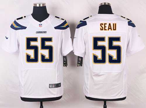 Nike Los Angeles Chargers #55 Junior Seau White Men's Stitched NFL New Elite Jersey