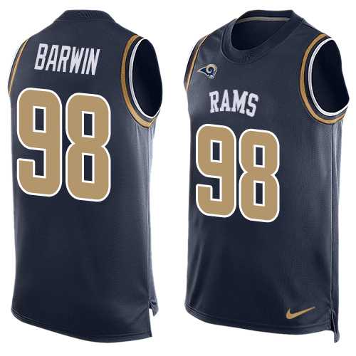 Nike Los Angeles Rams #98 Connor Barwin Navy Blue Team Color Men's Stitched NFL Limited Tank Top Jersey