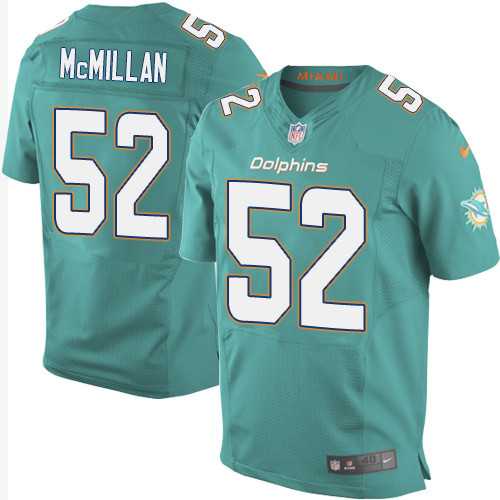 Nike Miami Dolphins #52 Raekwon McMillan Aqua Green Team Color Men's Stitched NFL New Elite Jersey