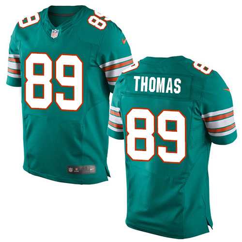 Nike Miami Dolphins #89 Julius Thomas Aqua Green Alternate Men's Stitched NFL Elite Jersey