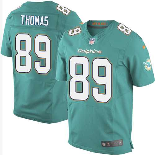 Nike Miami Dolphins #89 Julius Thomas Aqua Green Team Color Men's Stitched NFL New Elite Jersey