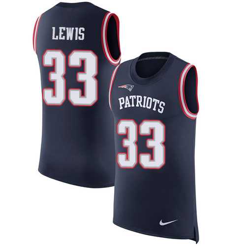 Nike New England Patriots #33 Dion Lewis Navy Blue Team Color Men's Stitched NFL Limited Rush Tank Top Jersey