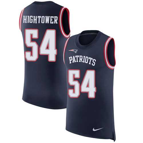 Nike New England Patriots #54 Dont'a Hightower Navy Blue Team Color Men's Stitched NFL Limited Rush Tank Top Jersey