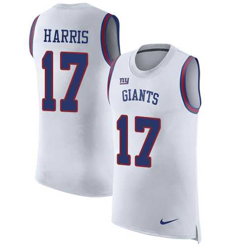 Nike New York Giants #17 Dwayne Harris White Men's Stitched NFL Limited Rush Tank Top Jersey