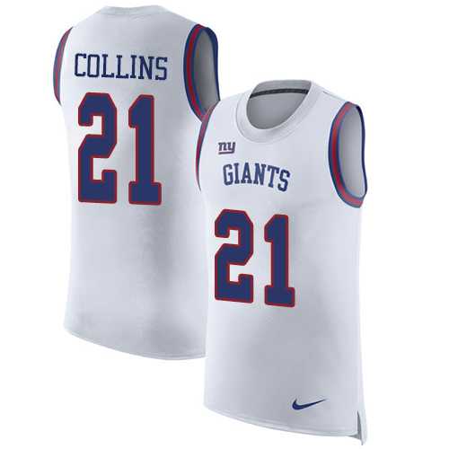 Nike New York Giants #21 Landon Collins White Men's Stitched NFL Limited Rush Tank Top Jersey