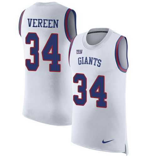 Nike New York Giants #34 Shane Vereen White Men's Stitched NFL Limited Rush Tank Top Jersey