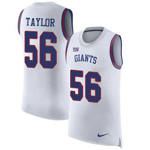 Nike New York Giants #56 Lawrence Taylor White Men's Stitched NFL Limited Rush Tank Top Jersey