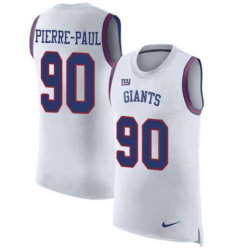 Nike New York Giants #90 Jason Pierre-Paul White Men's Stitched NFL Limited Rush Tank Top Jersey