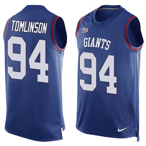 Nike New York Giants #94 Dalvin Tomlinson Royal Blue Team Color Men's Stitched NFL Limited Tank Top Jersey