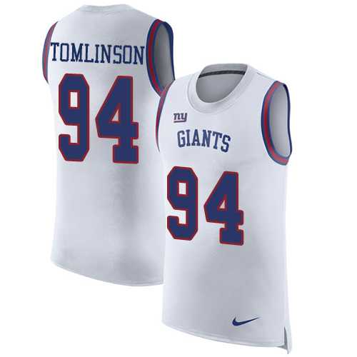 Nike New York Giants #94 Dalvin Tomlinson White Men's Stitched NFL Limited Rush Tank Top Jersey