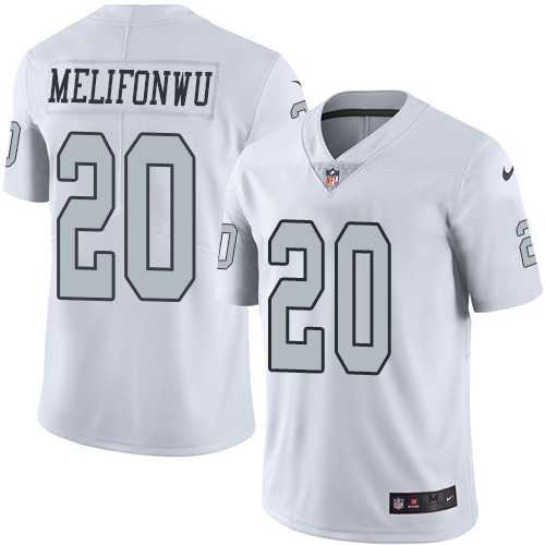 Nike Oakland Raiders #20 Obi Melifonwu White Men's Stitched NFL Limited Rush Jersey Nike Oakland Raiders #20 Obi Melifonwu White Men's Stitched NFL Limited Rush Jersey