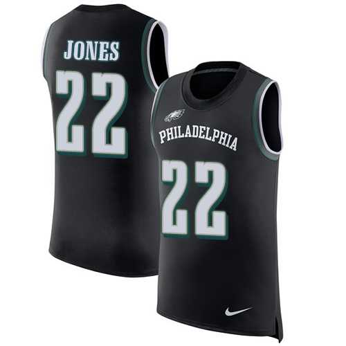 Nike Philadelphia Eagles #22 Sidney Jones Black Alternate Men's Stitched NFL Limited Rush Tank Top Jersey