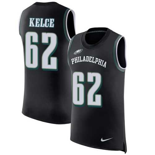 Nike Philadelphia Eagles #62 Jason Kelce Black Alternate Men's Stitched NFL Limited Rush Tank Top Jersey