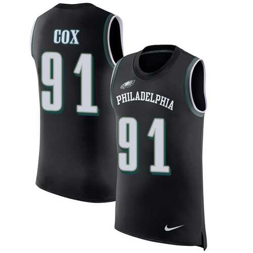 Nike Philadelphia Eagles #91 Fletcher Cox Black Alternate Men's Stitched NFL Limited Rush Tank Top Jersey