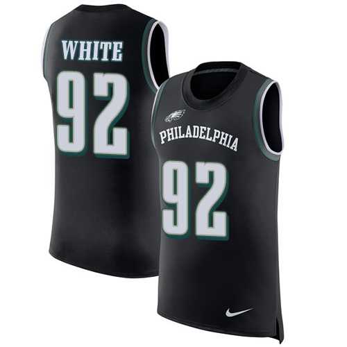 Nike Philadelphia Eagles #92 Reggie White Black Alternate Men's Stitched NFL Limited Rush Tank Top Jersey