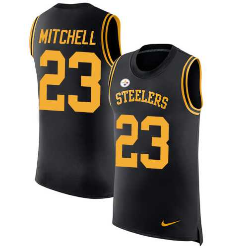 Nike Pittsburgh Steelers #23 Mike Mitchell Black Team Color Men's Stitched NFL Limited Rush Tank Top Jersey