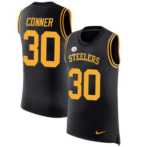 Nike Pittsburgh Steelers #30 James Conner Black Team Color Men's Stitched NFL Limited Rush Tank Top Jersey
