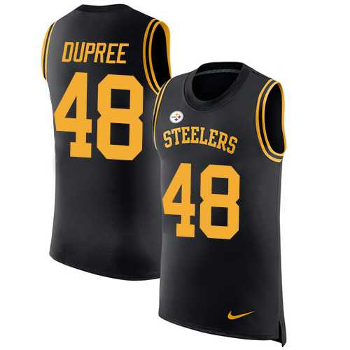 Nike Pittsburgh Steelers #48 Bud Dupree Black Team Color Men's Stitched NFL Limited Rush Tank Top Jersey
