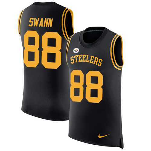 Nike Pittsburgh Steelers #88 Lynn Swann Black Team Color Men's Stitched NFL Limited Rush Tank Top Jersey