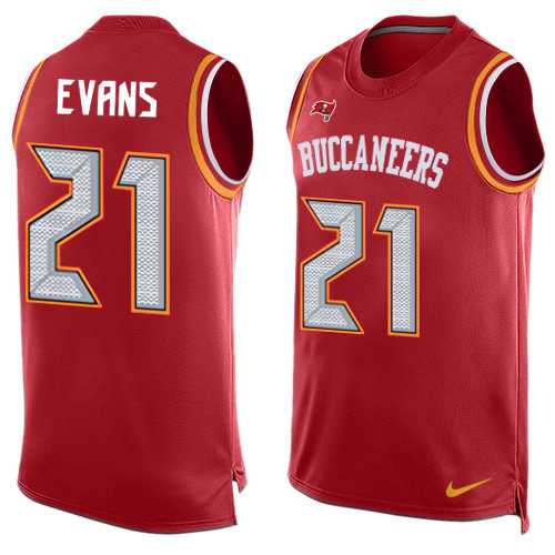 Nike Tampa Bay Buccaneers #21 Justin Evans Red Team Color Men's Stitched NFL Limited Tank Top Jersey