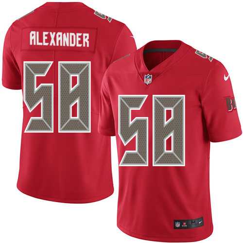 Nike Tampa Bay Buccaneers #58 Kwon Alexander Red Men's Stitched NFL Limited Rush Jersey