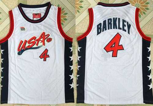 Nike Team USA #4 Charles Barkley White 1996 Dream Team Stitched NBA Jersey