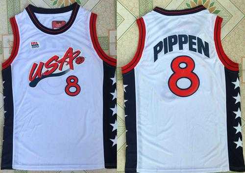 Nike Team USA #8 Scottie Pippen White 1996 Dream Team Stitched NBA Jersey