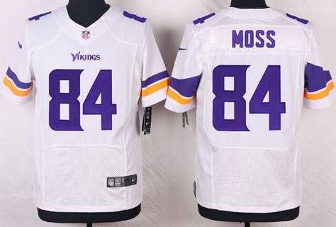 Nike Vikings #84 Randy Moss White Team Color Men's Stitched NFL Elite Jersey
