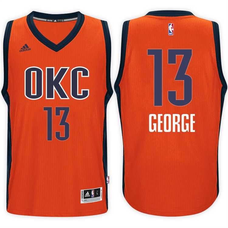 Oklahoma City Thunder #13 Paul George Alternate Orange New Swingman Stitched NBA Jersey