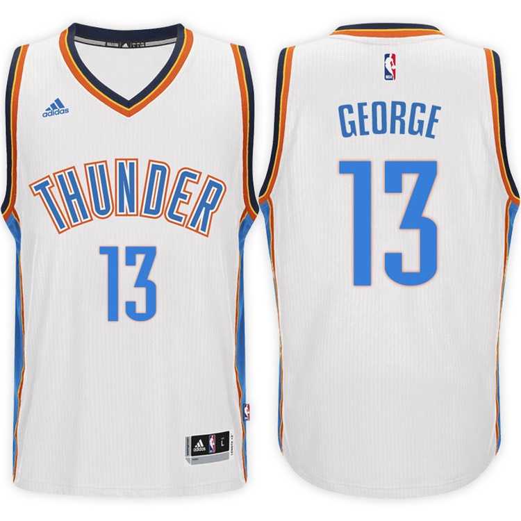 Oklahoma City Thunder #13 Paul George Home White New Swingman Stitched NBA Jersey Oklahoma City Thunder #13 Paul George Home White New Swingman Stitched NBA Jersey