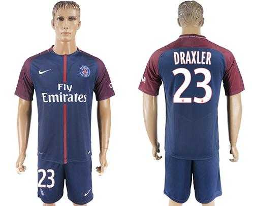Paris Saint-Germain #23 Draxler Home Soccer Club Jersey