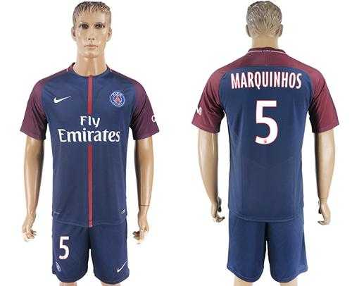 Paris Saint-Germain #5 Marquinhos Home Soccer Club Jersey