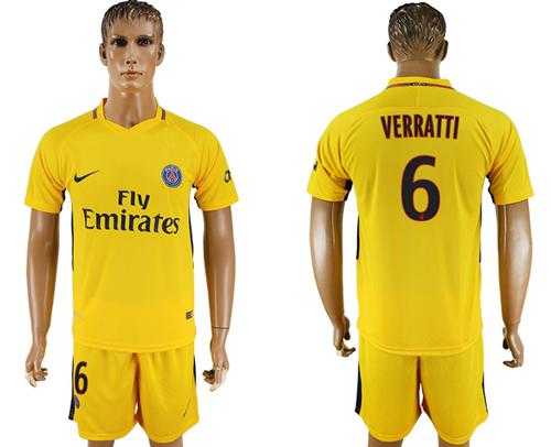 Paris Saint-Germain #6 Verratti Away Soccer Club Jersey