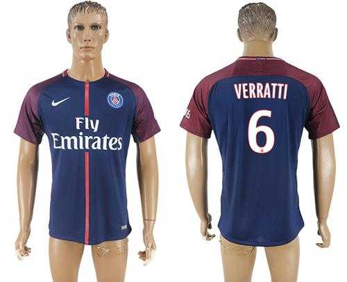 Paris Saint-Germain #6 Verratti Home Soccer Club Jersey