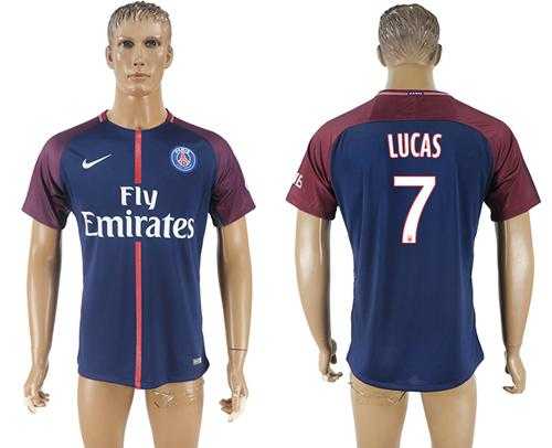 Paris Saint-Germain #7 Lucas Home Soccer Club Jersey