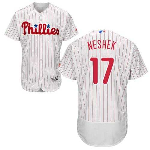 Philadelphia Phillies #17 Pat Neshek White(Red Strip) Flexbase Authentic Collection Stitched MLB Jersey