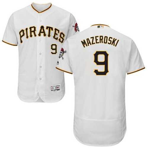 Pittsburgh Pirates #9 Bill Mazeroski White Flexbase Authentic Collection Stitched MLB Jersey Pittsburgh Pirates #9 Bill Mazeroski White Flexbase Authentic Collection Stitched MLB Jersey