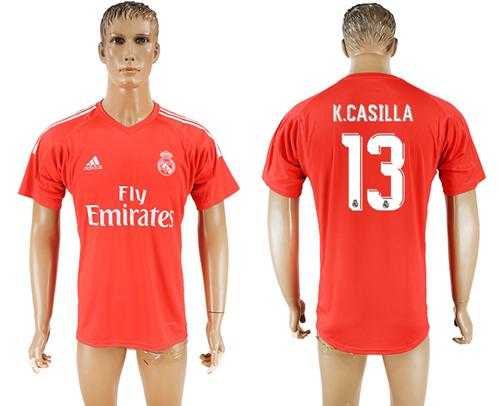Real Madrid #13 K.Casilla Red Goalkeeper Soccer Club Jersey