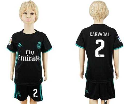 Real Madrid #2 Carvajal Away Kid Soccer Club Jersey
