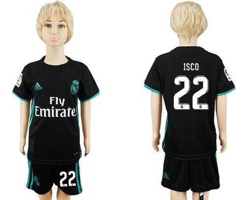 Real Madrid #22 Isco Away Kid Soccer Club Jersey
