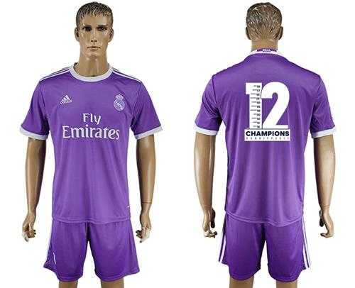 Real Madrid Blank Champions Away Soccer Club Jersey